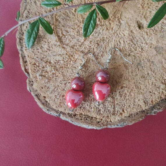 Orecchini Cuore di Ceramica