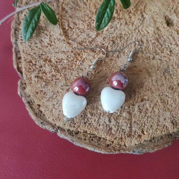 Orecchini Cuore di Ceramica
