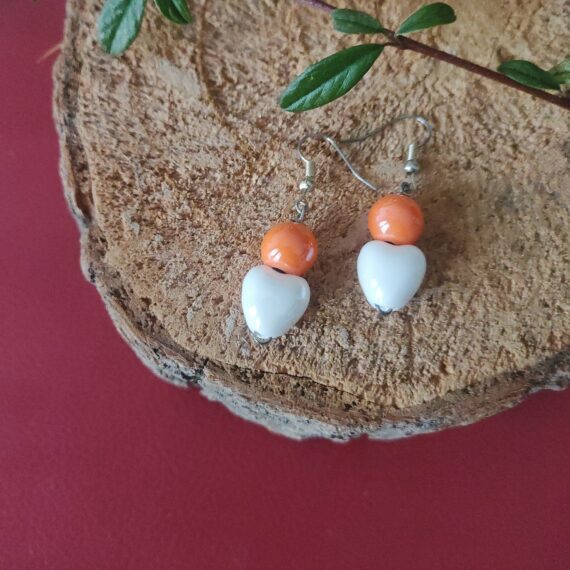 Orecchini Cuore di Ceramica