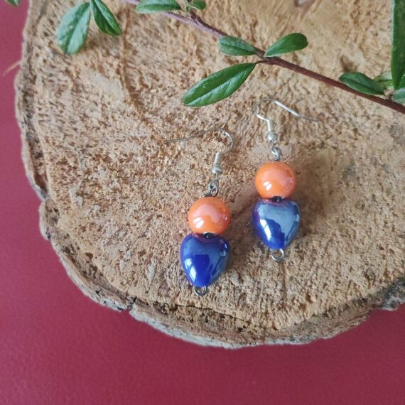Orecchini Cuore di Ceramica