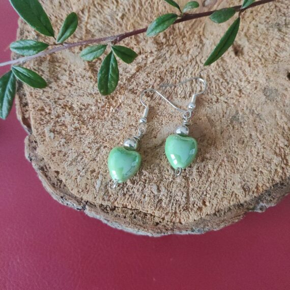 Orecchini Cuore di Ceramica