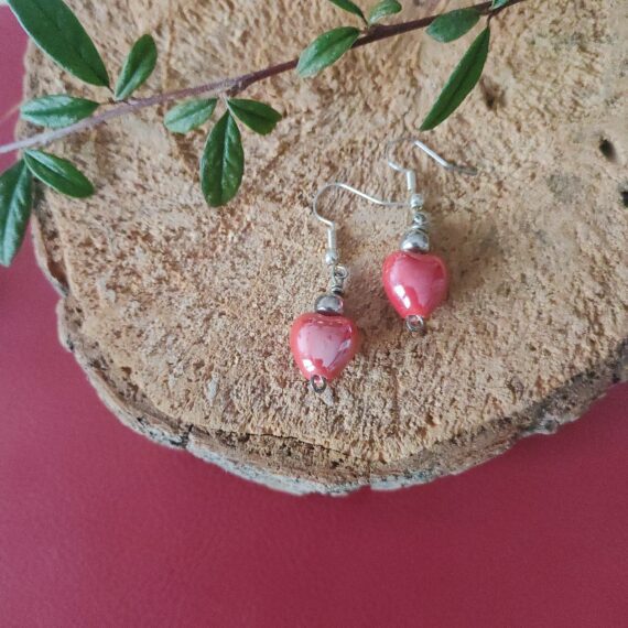 Orecchini Cuore di Ceramica